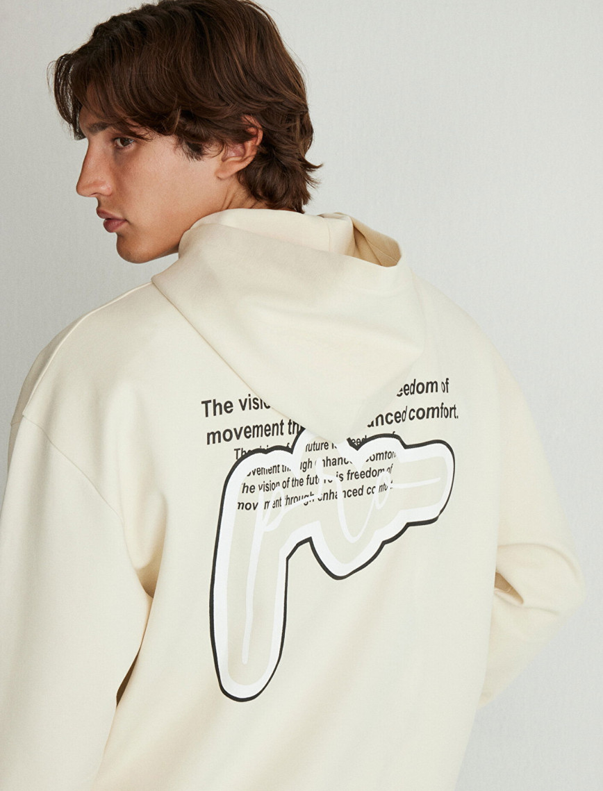 Mavi Sırt Baskılı Bej Sweatshirt 0S10286-70055 Mavi Sırt Baskılı Bej Sweatshirt 0S10286-70055