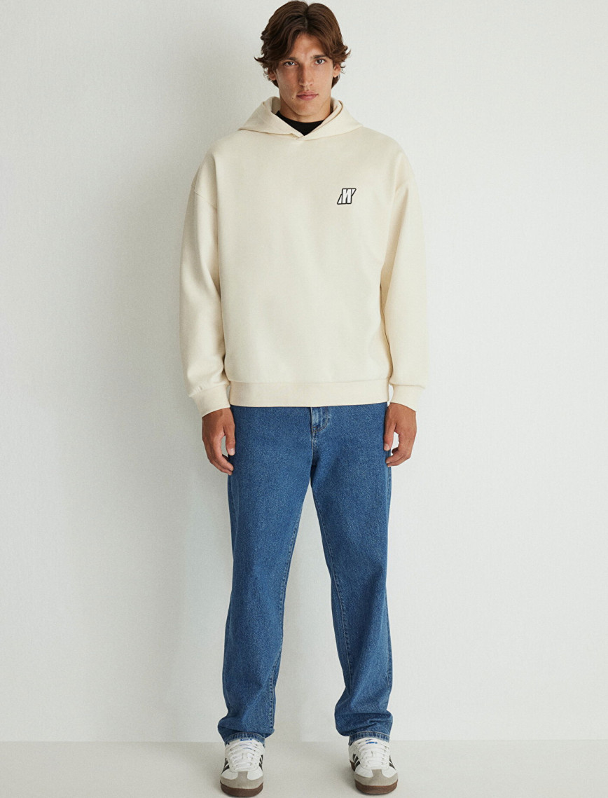 Mavi Sırt Baskılı Bej Sweatshirt 0S10286-70055 Mavi Sırt Baskılı Bej Sweatshirt 0S10286-70055