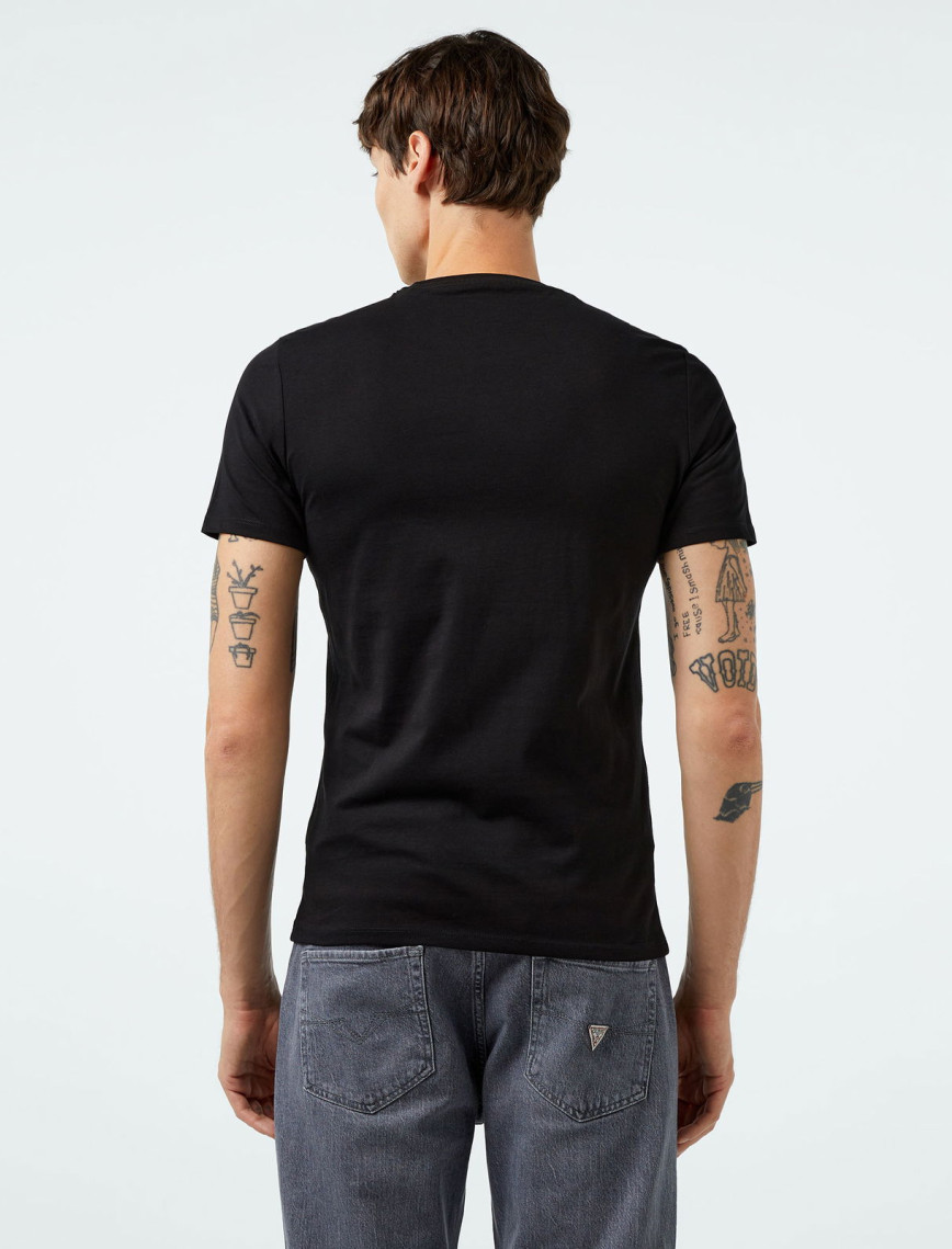 Guess Mid Organic Stream 180 Erkek Siyah T-Shirt Guess Mid Organic Stream 180 Erkek Siyah T-Shirt