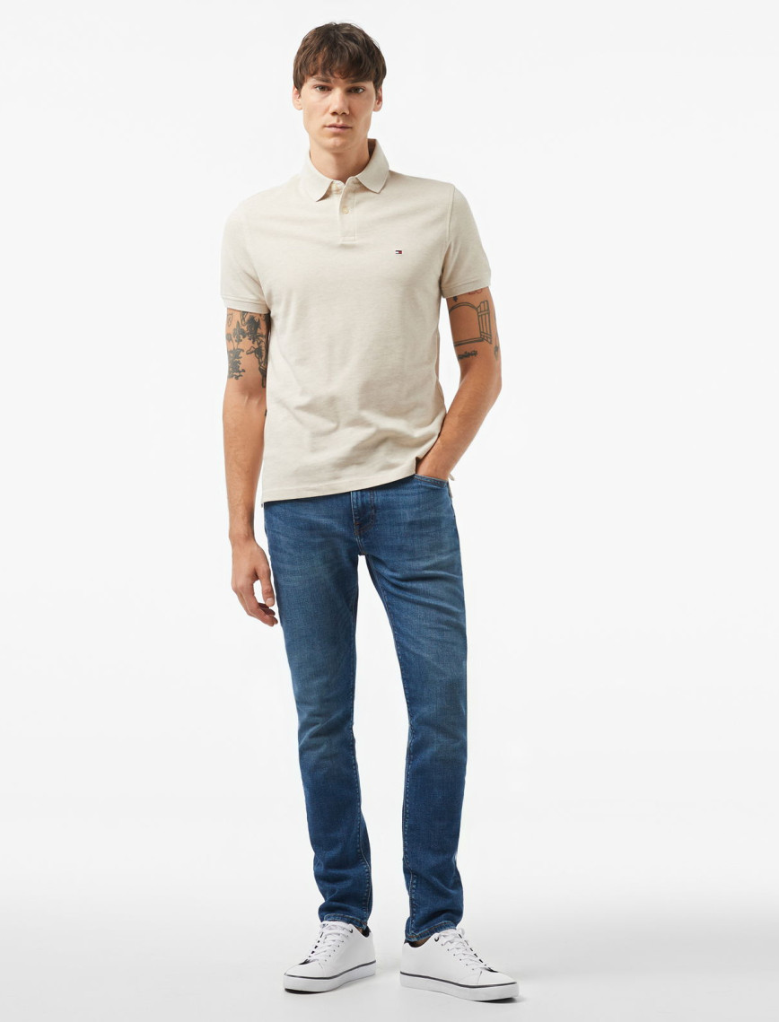 Tommy Hilfiger Core 1985 Regular Erkek Krem Polo Tommy Hilfiger Core 1985 Regular Erkek Krem Polo