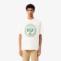 Lacoste Erkek Loose Fit Bisiklet Yaka Baskılı Beyaz T-Shirt Lacoste Erkek Loose Fit Bisiklet Yaka Baskılı Beyaz T-Shirt