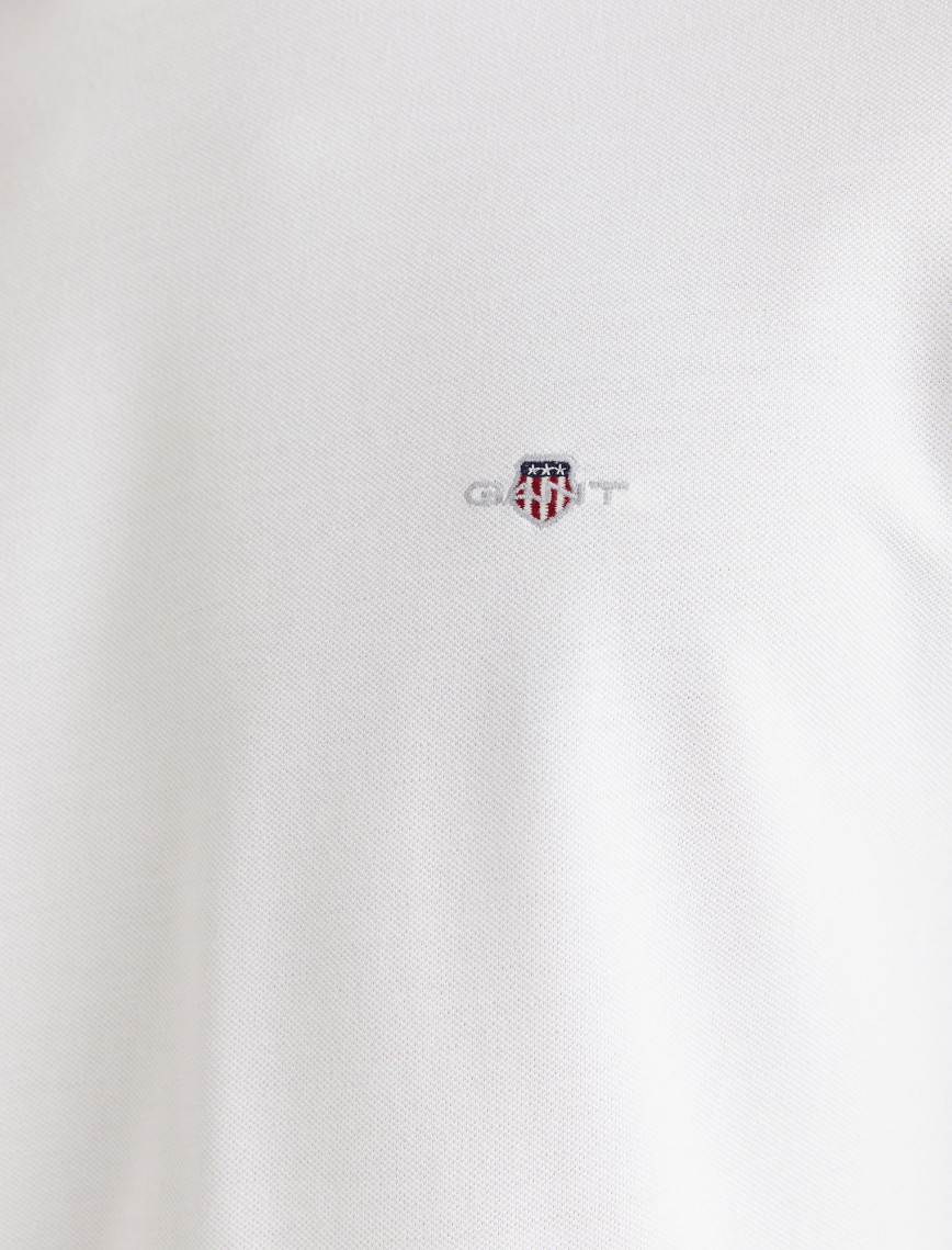 GANT Erkek Beyaz Slim Fit Bisiklet Yaka Uzun Kollu T-Shirt GANT Erkek Beyaz Slim Fit Bisiklet Yaka Uzun Kollu T-Shirt