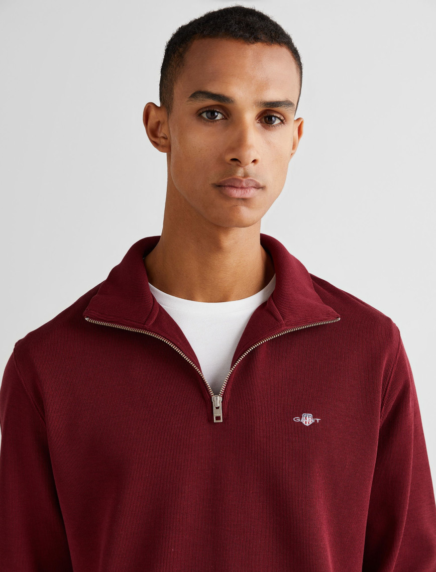 GANT Erkek Bordo Regular Fit Yarım Fermuarlı Sweatshirt GANT Erkek Bordo Regular Fit Yarım Fermuarlı Sweatshirt