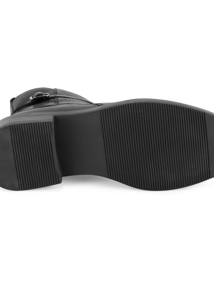 Kadın Siyah Toka Aksesuarlı Deri Bot Kadın Siyah Toka Aksesuarlı Deri Bot