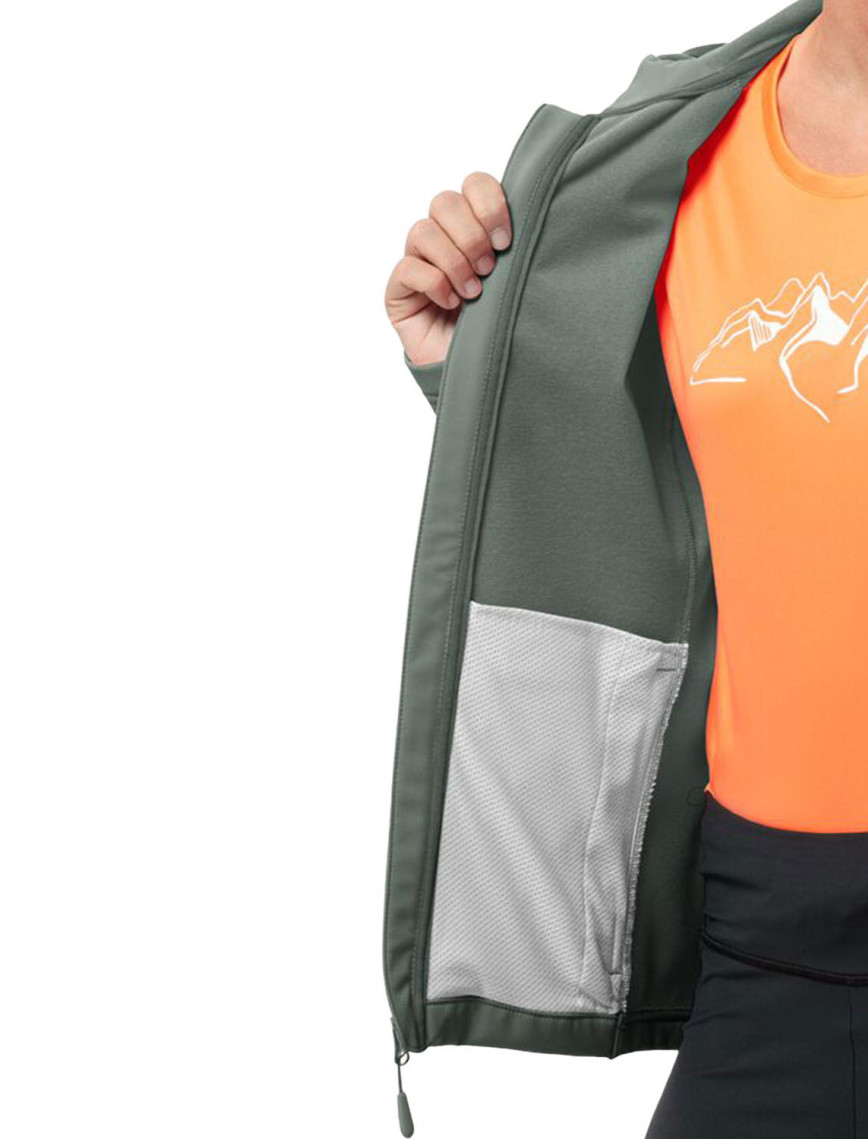 Jack Wolfskin Bornberg Hoody Kadın Yeşil Softshell Jack Wolfskin Bornberg Hoody Kadın Yeşil Softshell