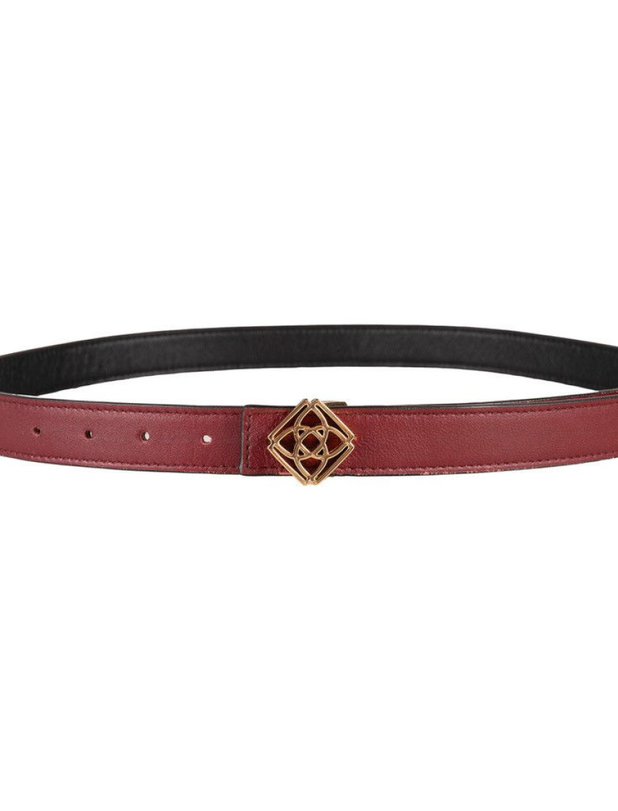 Kieran Bordo Kadın Çift Taraflı Deri Kemer
