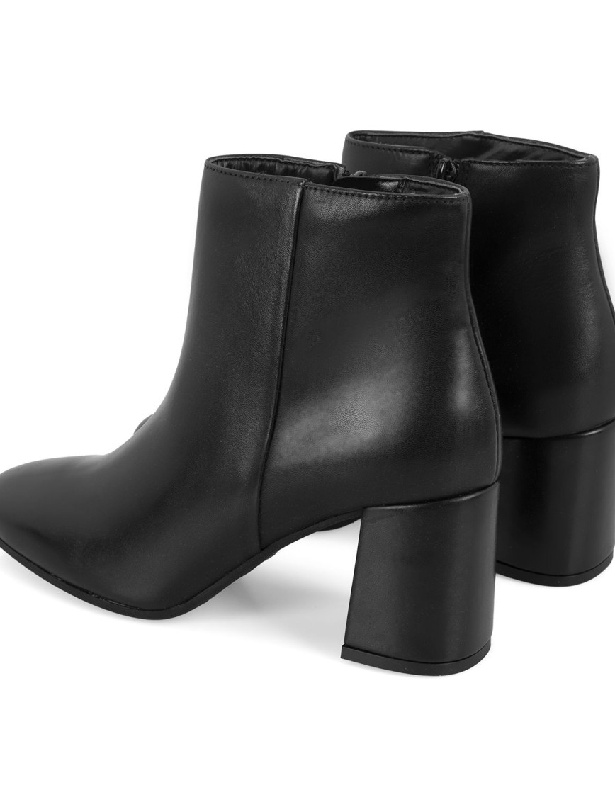 Mariv Siyah Kadın Fermuarlı Topuklu Deri Bot Mariv Siyah Kadın Fermuarlı Topuklu Deri Bot