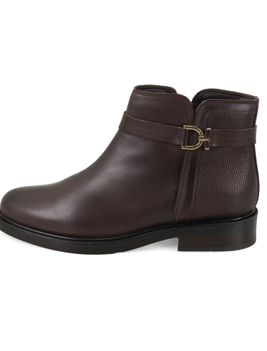 Vesla Metal Aksesuarlı Kahve Kadın Deri Bot Vesla Metal Aksesuarlı Kahve Kadın Deri Bot