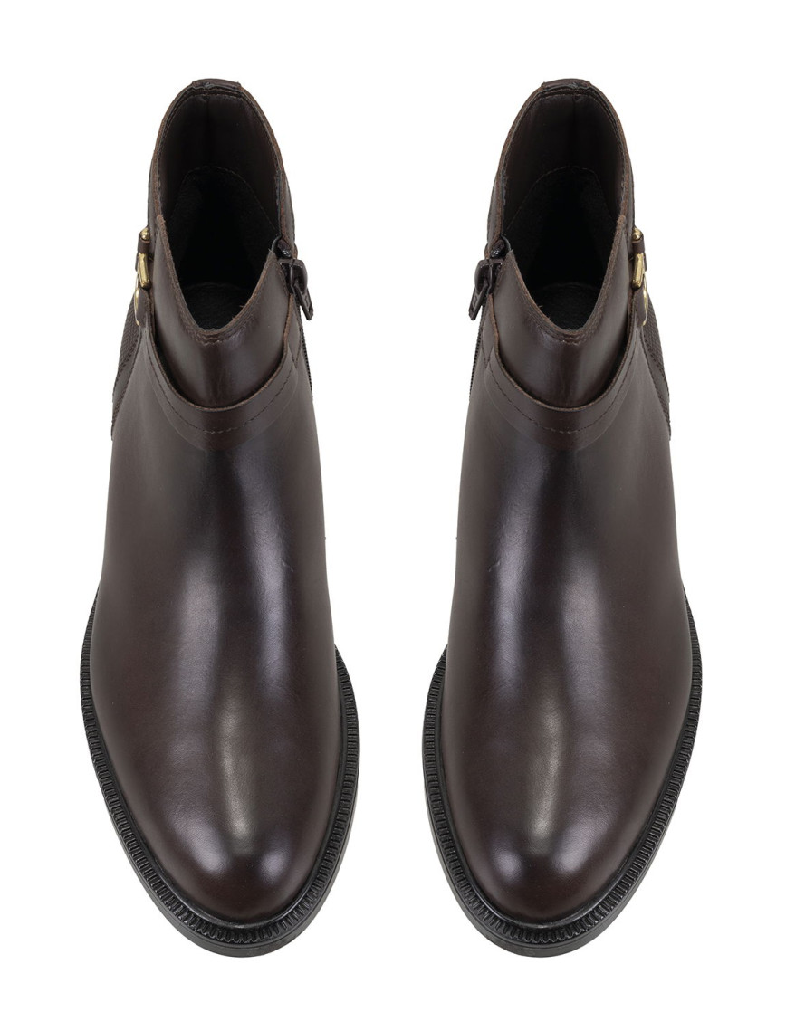 Vesla Metal Aksesuarlı Kahve Kadın Deri Bot Vesla Metal Aksesuarlı Kahve Kadın Deri Bot