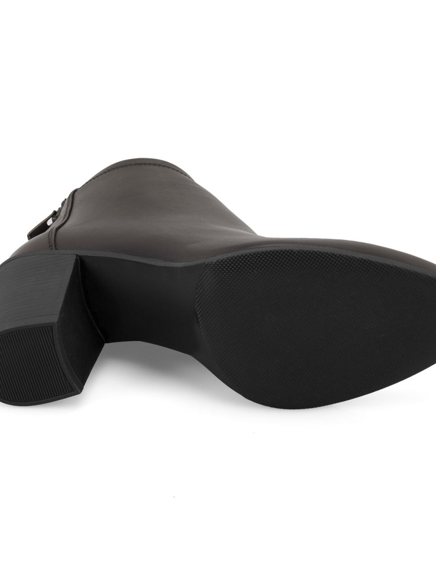 Nillie Kahve Kadın Fermuarlı Topuklu Deri Bot Nillie Kahve Kadın Fermuarlı Topuklu Deri Bot