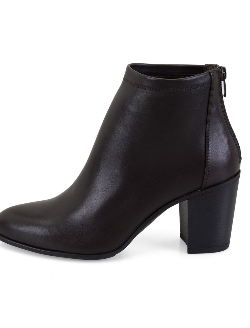 Nillie Kahve Kadın Fermuarlı Topuklu Deri Bot Nillie Kahve Kadın Fermuarlı Topuklu Deri Bot