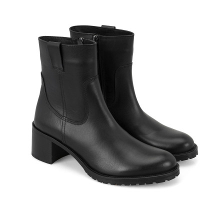 Kadın Siyah Topuklu Deri Bot