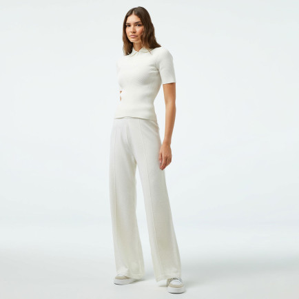 Lacoste Kadın Relaxed Fit Beyaz Pantolon Lacoste Kadın Relaxed Fit Beyaz Pantolon