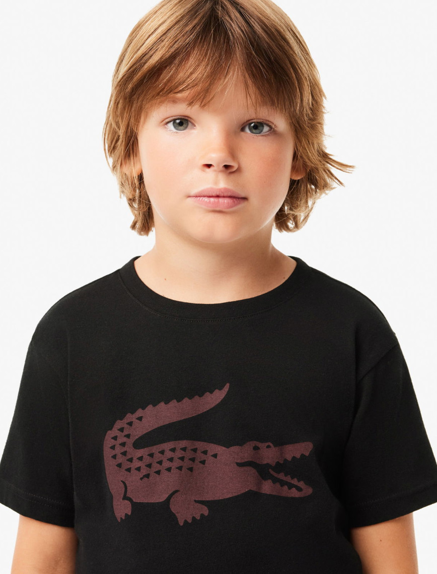 Lacoste Erkek Çocuk Baskılı Siyah T-Shirt Lacoste Erkek Çocuk Baskılı Siyah T-Shirt