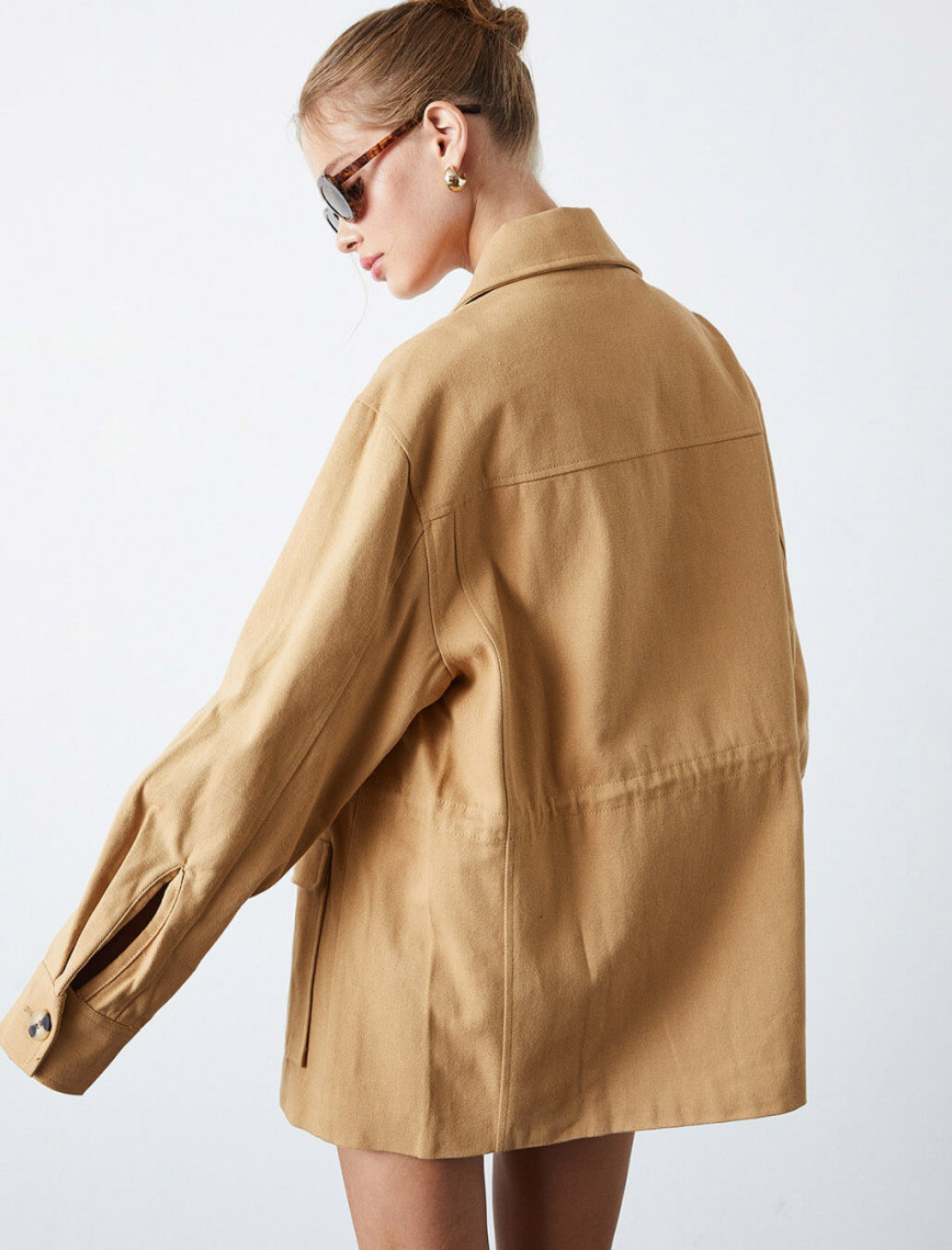 Cep Detaylı Gabardin Ceket Cep Detaylı Gabardin Ceket