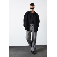 Çizgili Boru Paça Pantolon Çizgili Boru Paça Pantolon