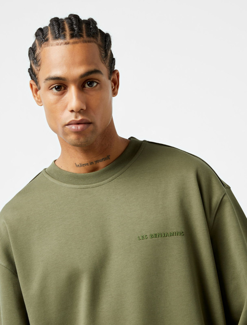 Les Benjamins 405 Erkek Haki Sweatshirt Les Benjamins 405 Erkek Haki Sweatshirt