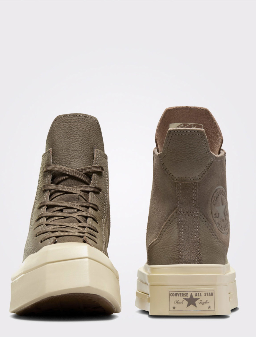 Converse Chuck 70 De Luxe Squared Unisex Haki Deri Platform Sneaker Converse Chuck 70 De Luxe Squared Unisex Haki Deri Platform Sneaker