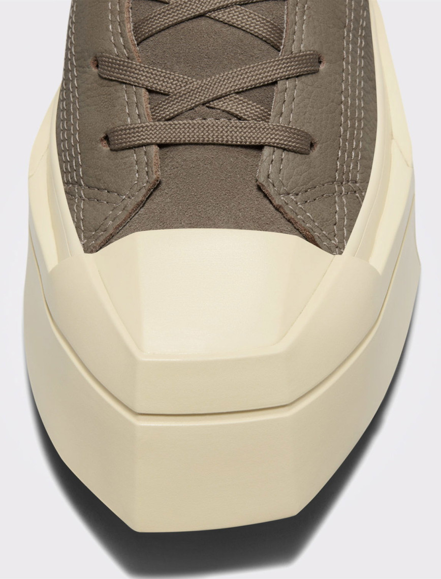 Converse Chuck 70 De Luxe Squared Unisex Haki Deri Platform Sneaker Converse Chuck 70 De Luxe Squared Unisex Haki Deri Platform Sneaker