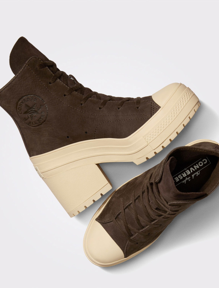 Converse Chuck 70 De Luxe Heel Unisex Kahverengi Deri Platform Sneaker Converse Chuck 70 De Luxe Heel Unisex Kahverengi Deri Platform Sneaker