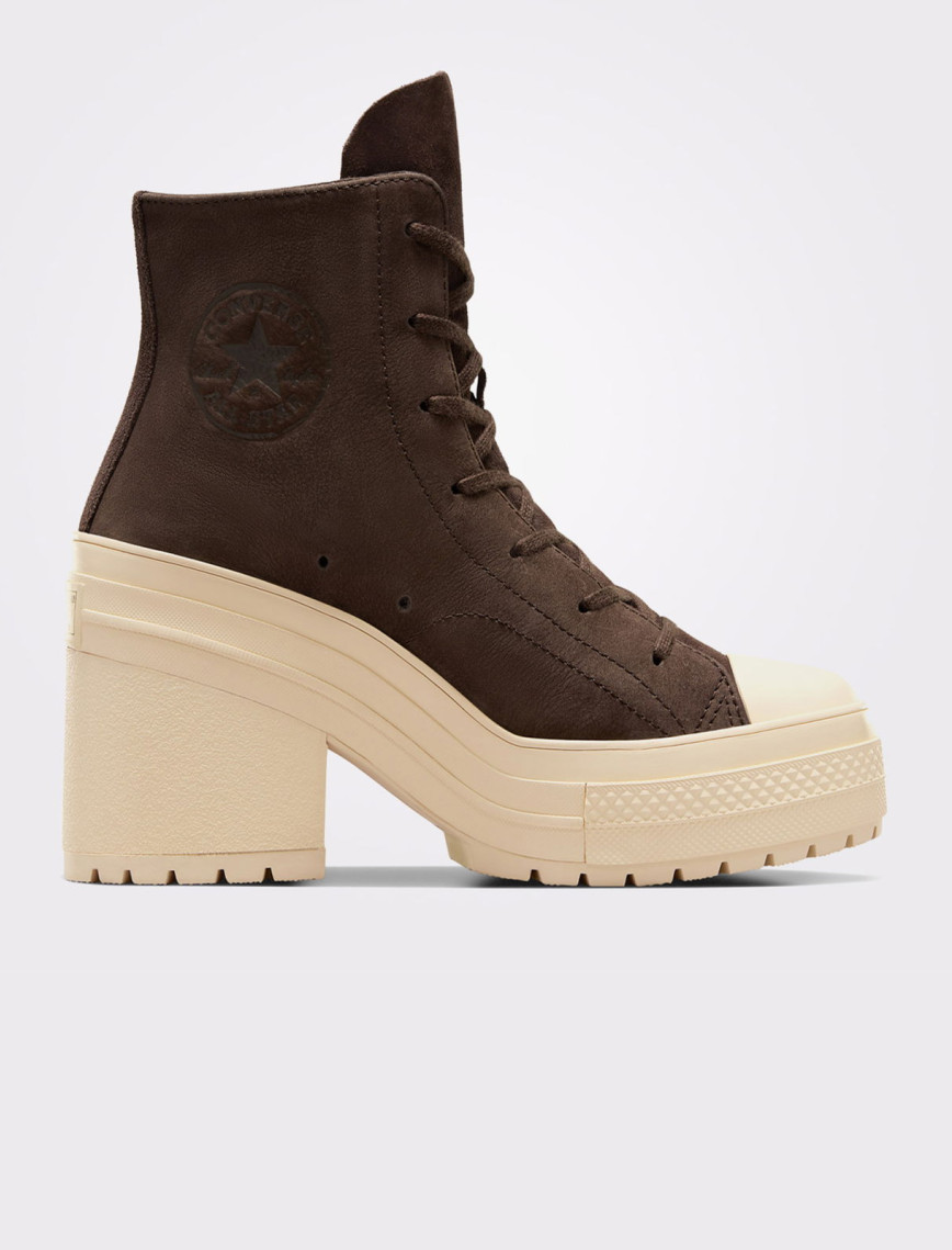 Converse Chuck 70 De Luxe Heel Unisex Kahverengi Deri Platform Sneaker Converse Chuck 70 De Luxe Heel Unisex Kahverengi Deri Platform Sneaker