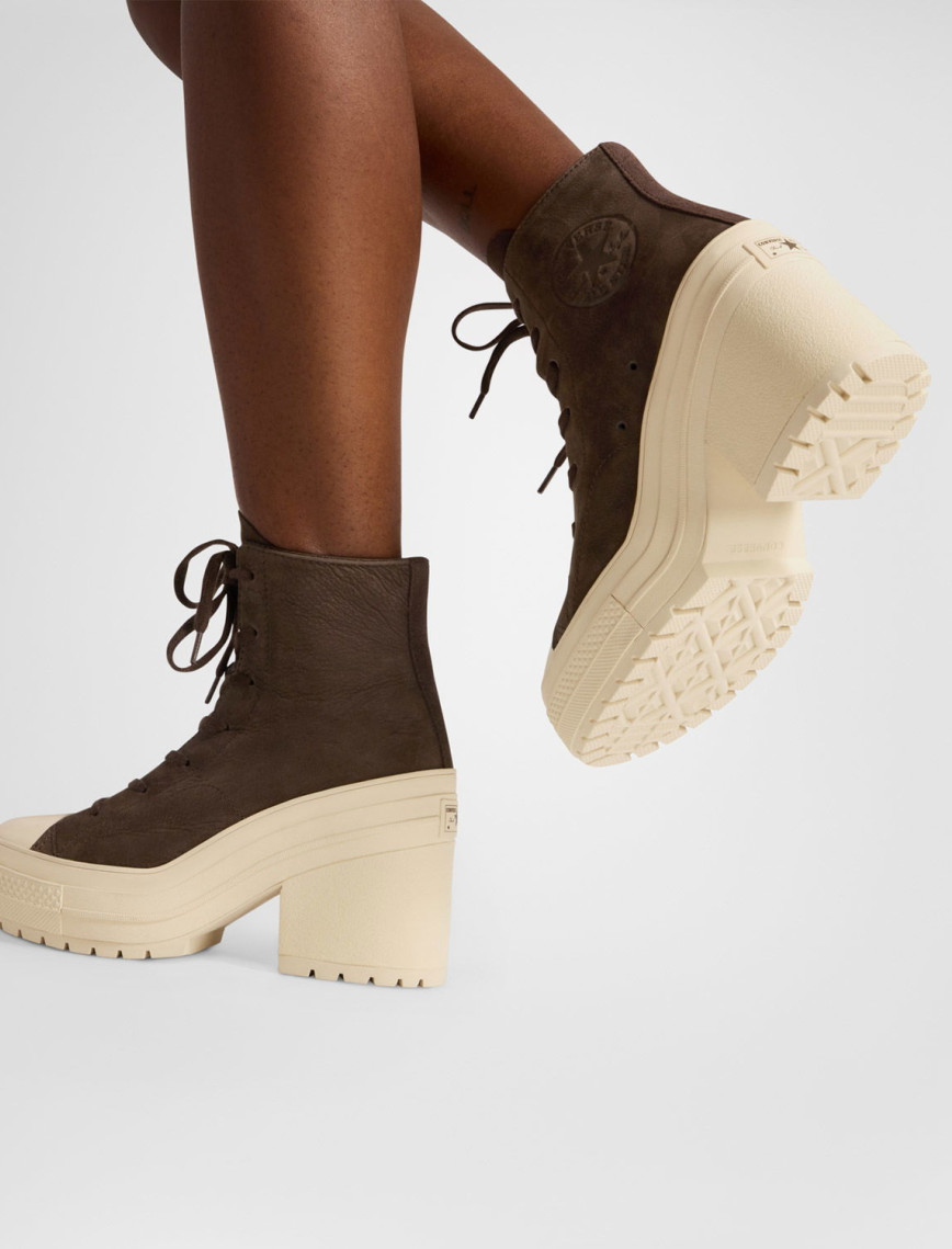 Converse Chuck 70 De Luxe Heel Unisex Kahverengi Deri Platform Sneaker Converse Chuck 70 De Luxe Heel Unisex Kahverengi Deri Platform Sneaker