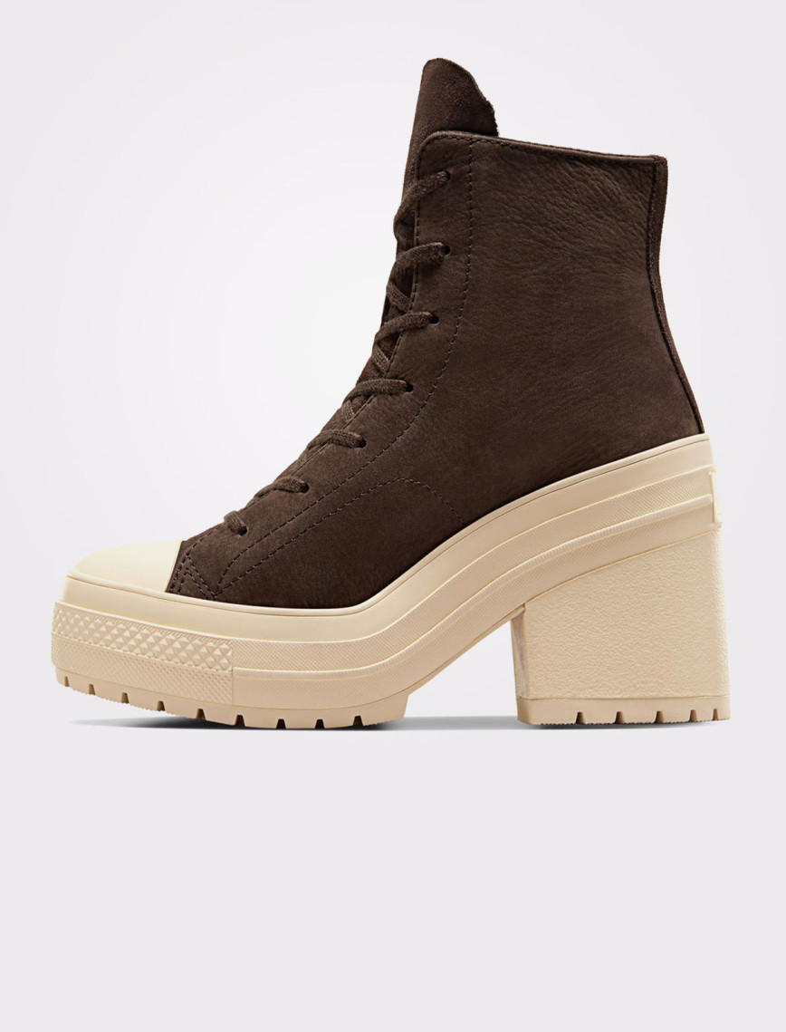 Converse Chuck 70 De Luxe Heel Unisex Kahverengi Deri Platform Sneaker Converse Chuck 70 De Luxe Heel Unisex Kahverengi Deri Platform Sneaker