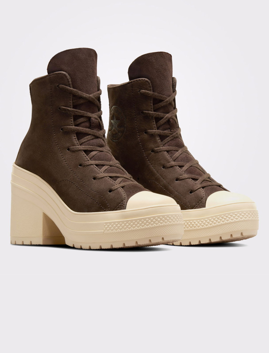 Converse Chuck 70 De Luxe Heel Unisex Kahverengi Deri Platform Sneaker Converse Chuck 70 De Luxe Heel Unisex Kahverengi Deri Platform Sneaker