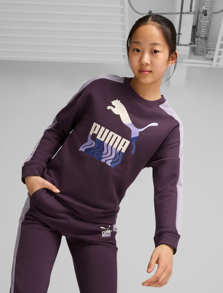 Puma T7 Crew Tr Çocuk Mor Sweatshirt Puma T7 Crew Tr Çocuk Mor Sweatshirt