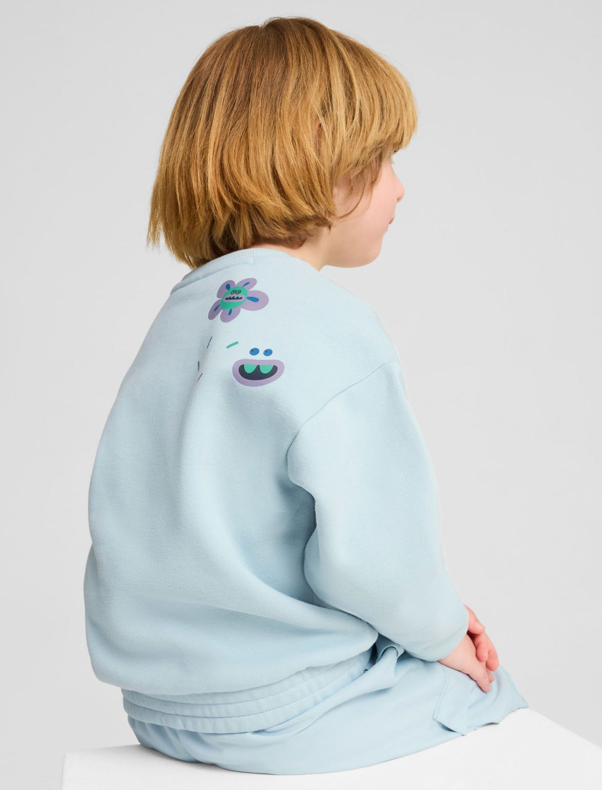 Puma X Trolls Graphic Crew Çocuk Mavi Sweatshirt Puma X Trolls Graphic Crew Çocuk Mavi Sweatshirt