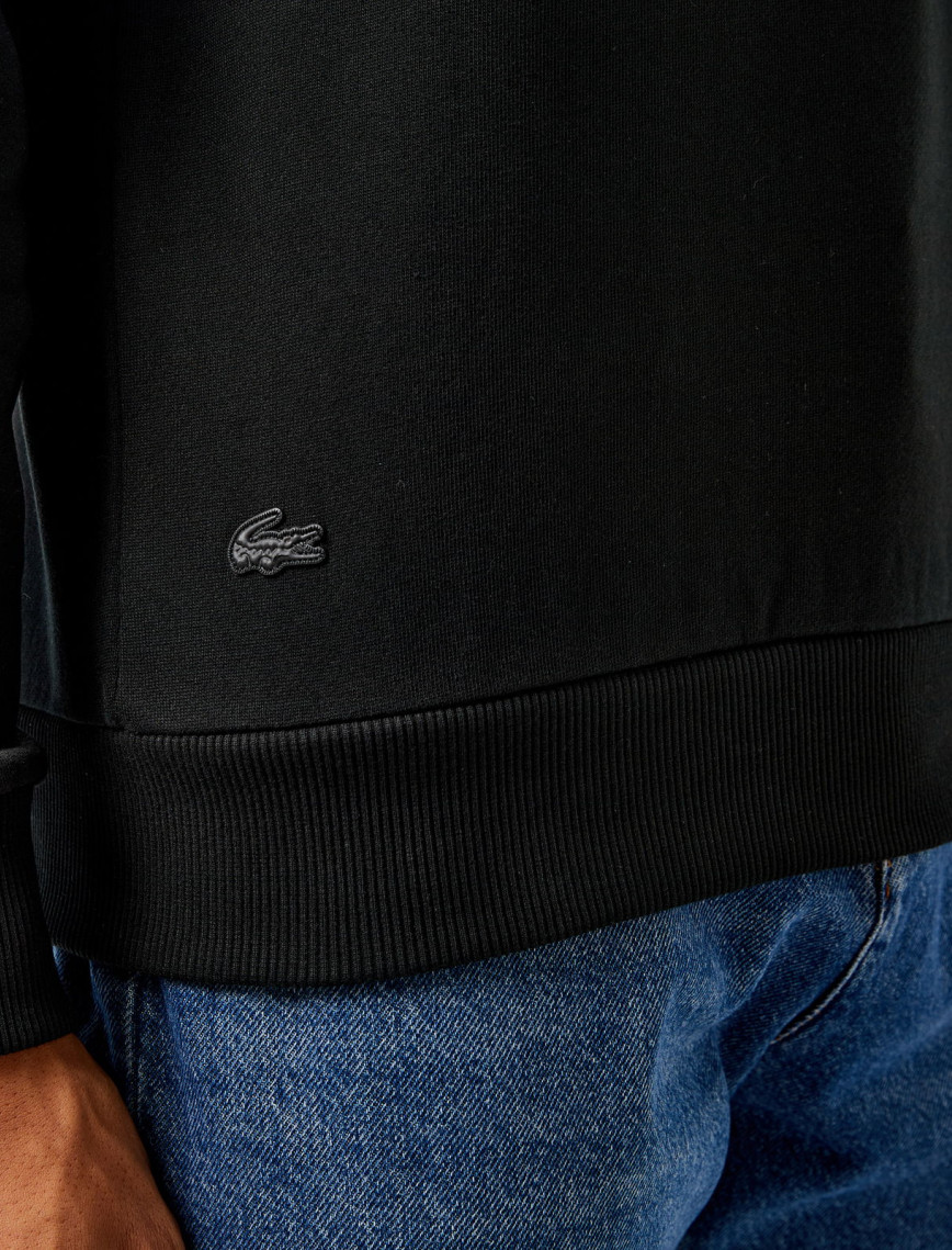Lacoste Erkek Regular Fit Bisiklet Yaka Baskılı Siyah Sweatshirt