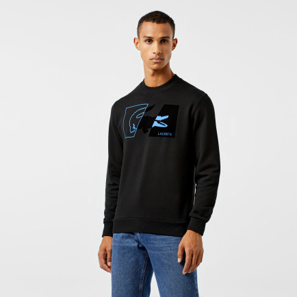 Lacoste Erkek Regular Fit Bisiklet Yaka Baskılı Siyah Sweatshirt Lacoste Erkek Regular Fit Bisiklet Yaka Baskılı Siyah Sweatshirt