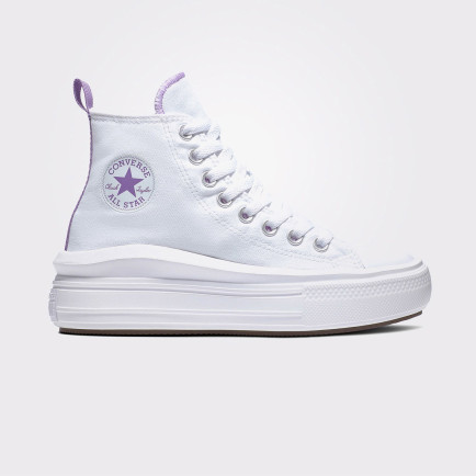 Converse Chuck Taylor All Star Move Platform Çocuk Mor Detaylı Beyaz Sneaker