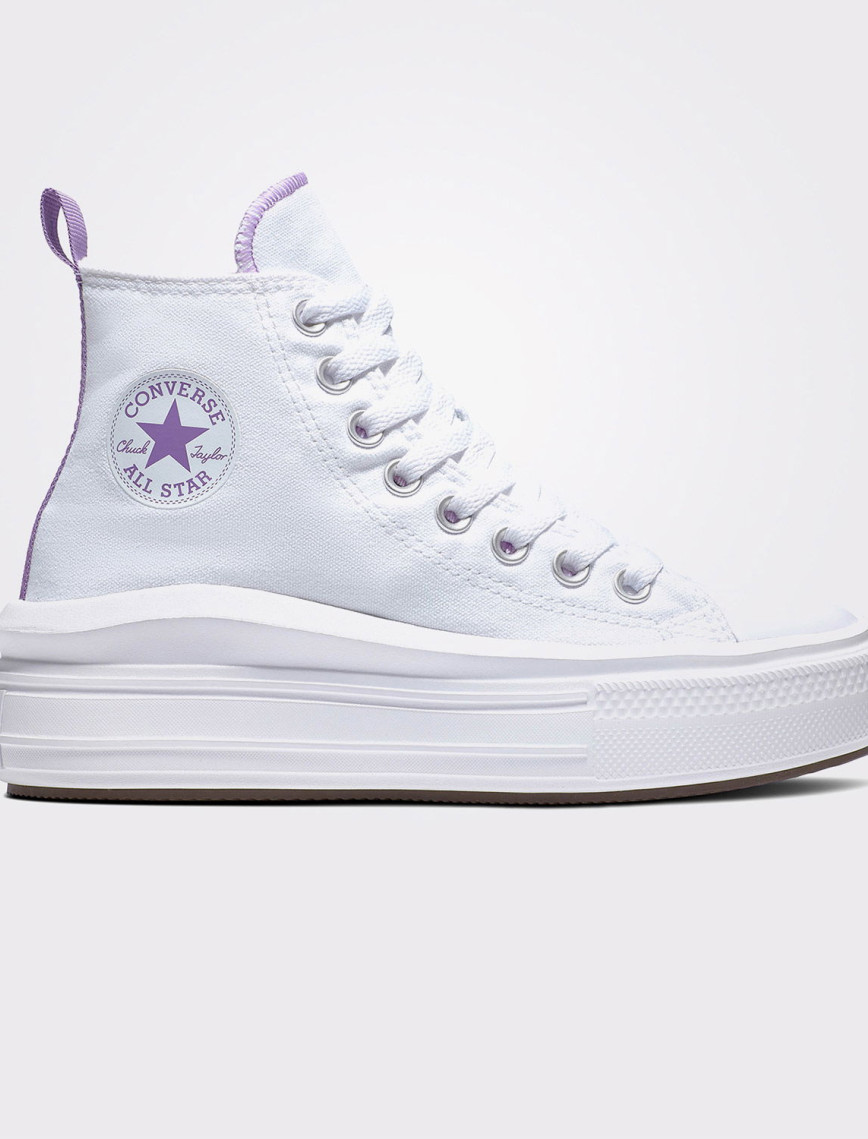 Converse Chuck Taylor All Star Move Platform Çocuk Mor Detaylı Beyaz Sneaker Converse Chuck Taylor All Star Move Platform Çocuk Mor Detaylı Beyaz Sneaker