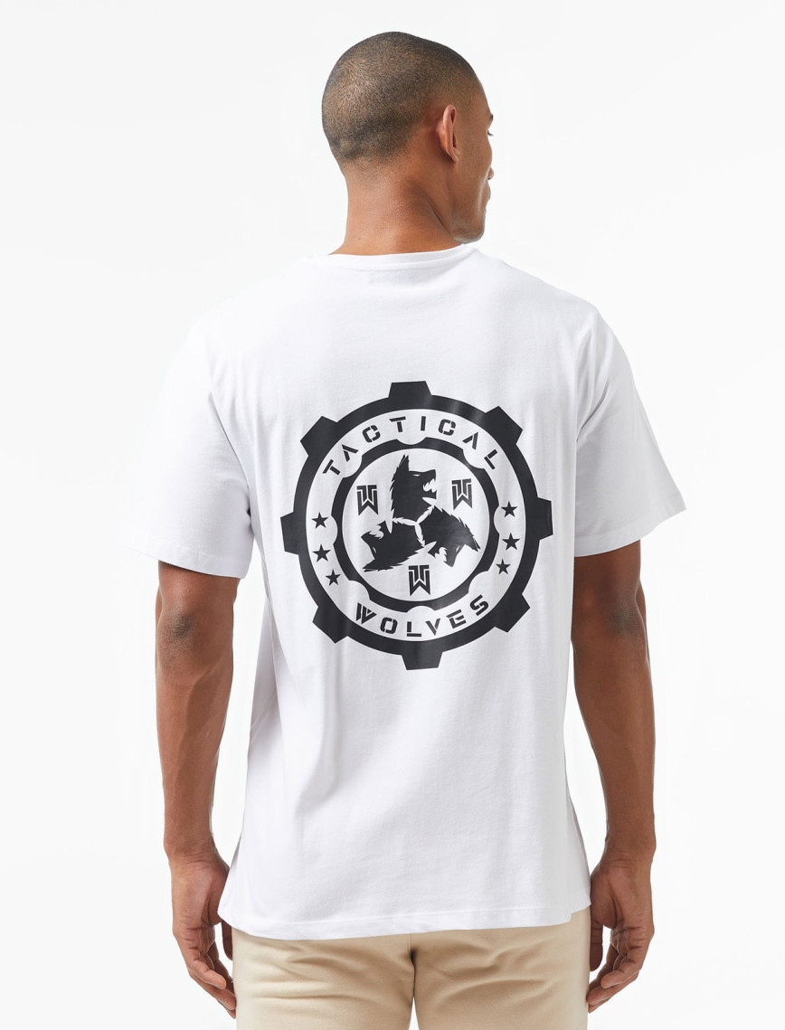 Tactical Wolves Classic Erkek Beyaz T-Shirt