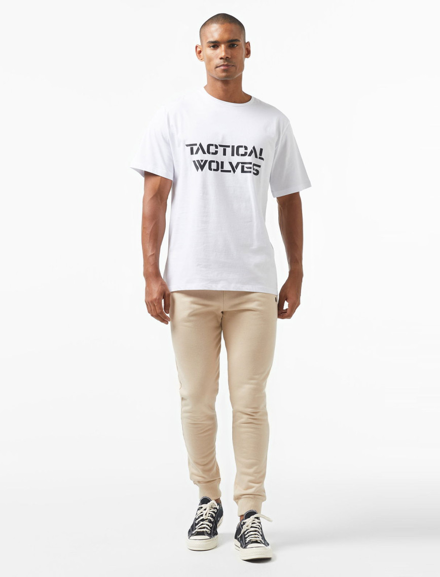 Tactical Wolves Classic Erkek Beyaz T-Shirt