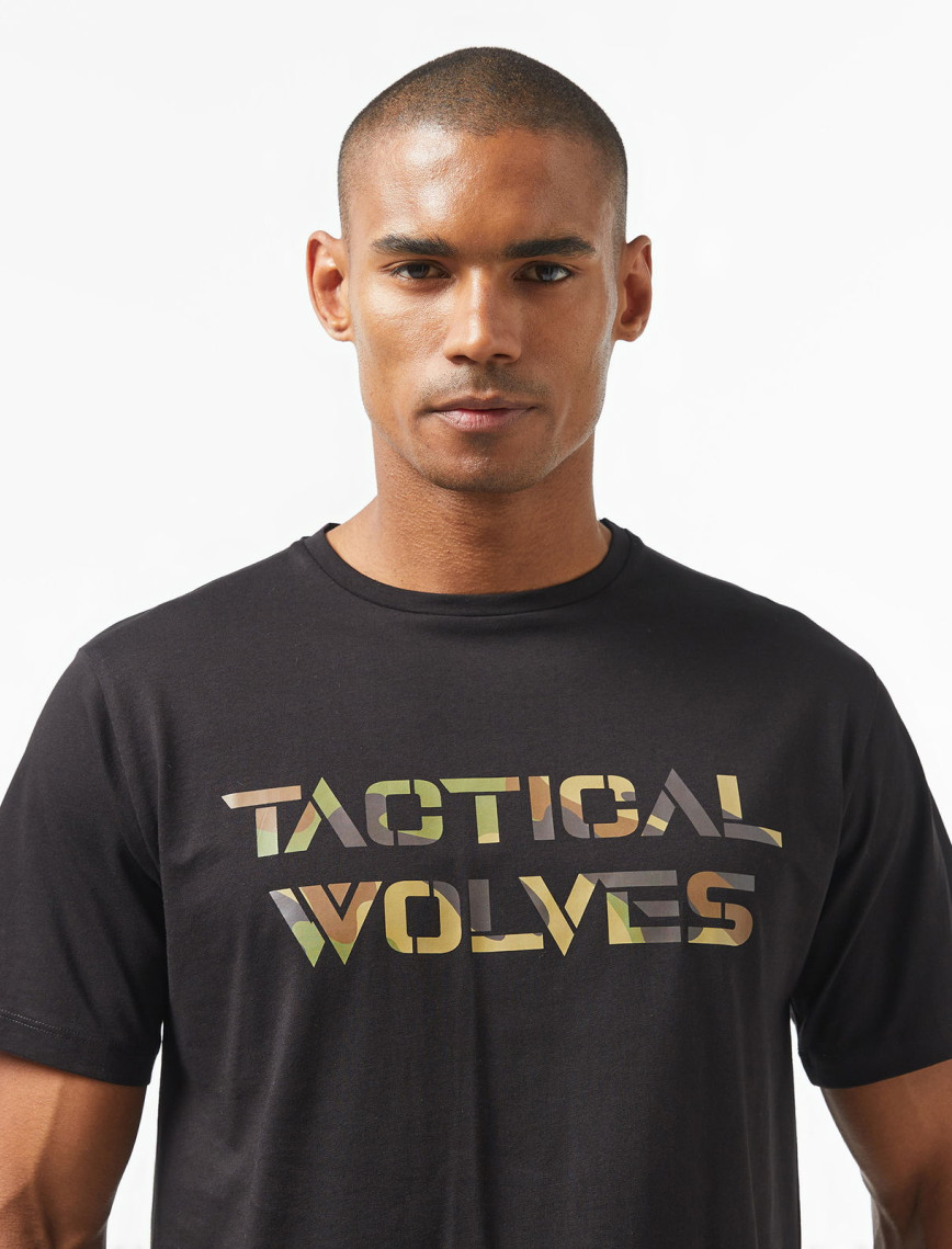 Tactical Wolves Erkek Siyah Günlük T-Shirt Tactical Wolves Erkek Siyah Günlük T-Shirt