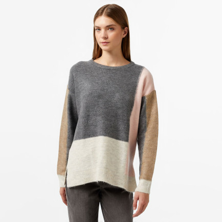 Nautica Kadın Gri Renk Bloklu Regular Fit Triko Nautica Kadın Gri Renk Bloklu Regular Fit Triko