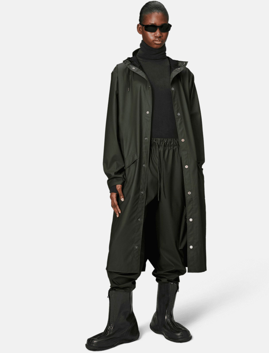 Rains Longer Jacket W3 Kadın Yeşil Yağmurluk Rains Longer Jacket W3 Kadın Yeşil Yağmurluk