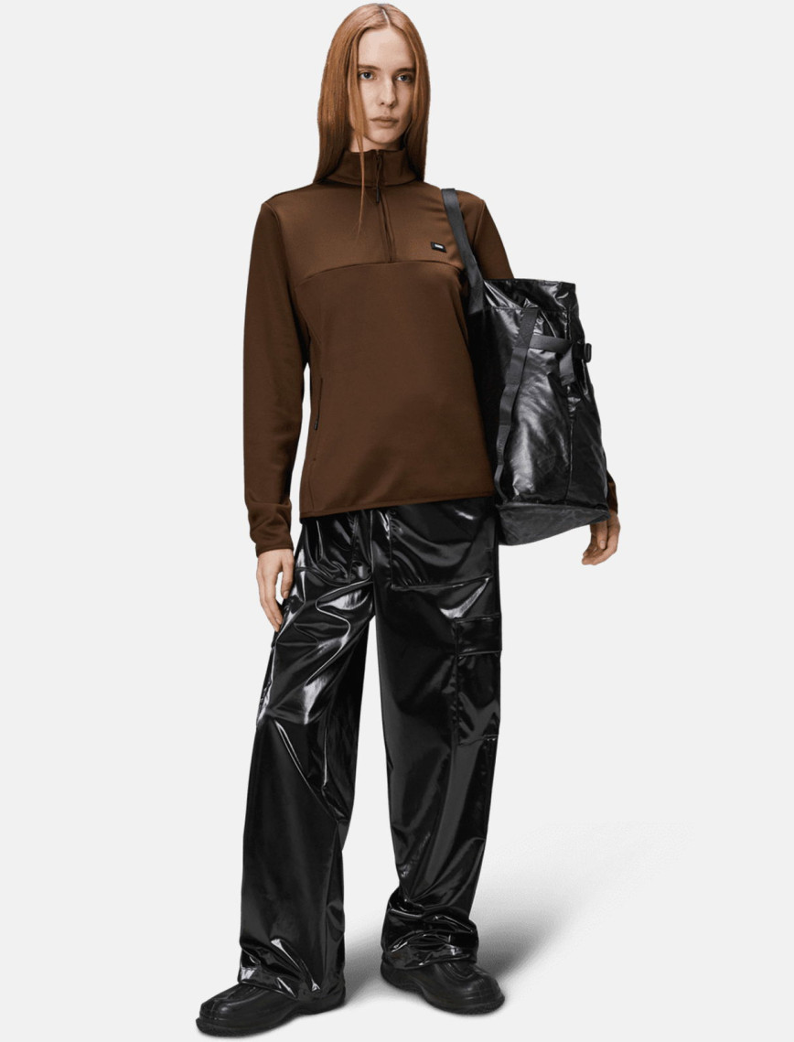 Rains Sintra Fleece Curve Half Zip Unisex Kahverengi Polar Sweatshirt