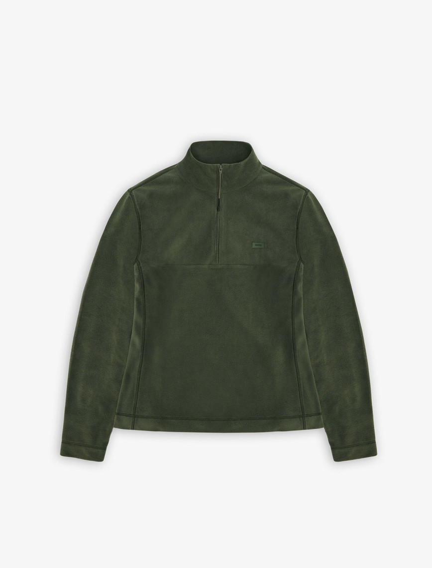 Rains Addis Fleece Curve Half Zip Unisex Yeşil Polar Sweatshirt Rains Addis Fleece Curve Half Zip Unisex Yeşil Polar Sweatshirt