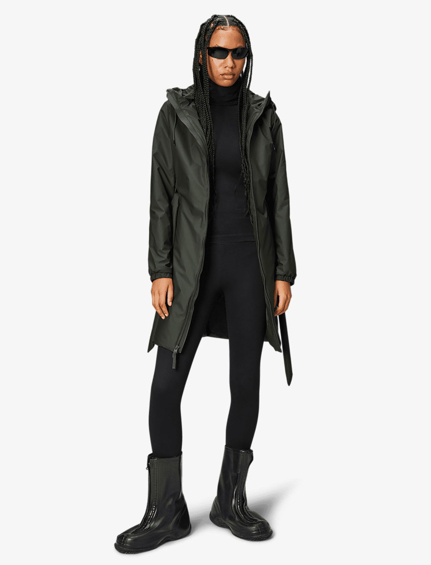 Rains Lohja Long Insulated Curve Jacket W3T2 Unisex Yeşil Yağmurluk Rains Lohja Long Insulated Curve Jacket W3T2 Unisex Yeşil Yağmurluk