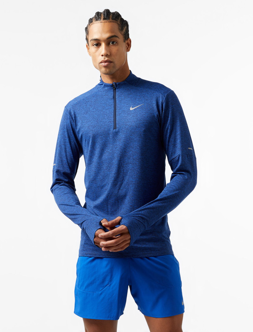 Nike Dri-FIT Element Half Zip Erkek Mavi Uzun Kollu T-Shirt Nike Dri-FIT Element Half Zip Erkek Mavi Uzun Kollu T-Shirt