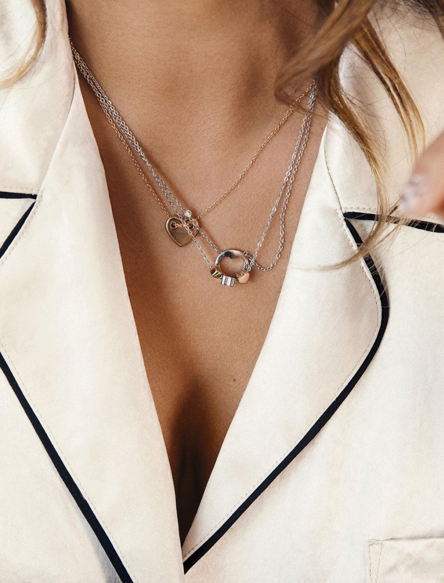 Fossil JF02856-998 Kalpli Kadın Kolye Fossil JF02856-998 Kalpli Kadın Kolye