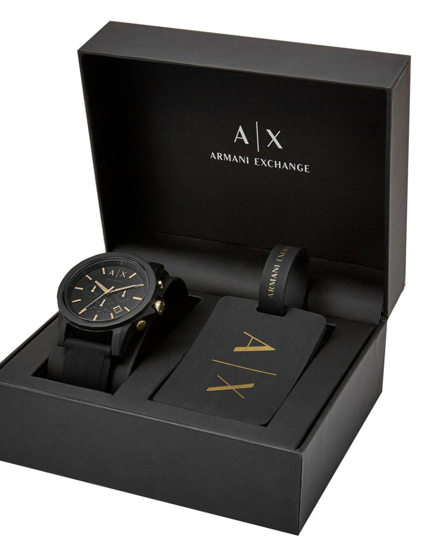 Armani Exchange AX7105 Erkek Set Kol Saati ve Valiz Etiketi Armani Exchange AX7105 Erkek Set Kol Saati ve Valiz Etiketi