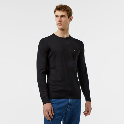 Calvin Klein Cotton Silk Blend Erkek Siyah Kazak Calvin Klein Cotton Silk Blend Erkek Siyah Kazak