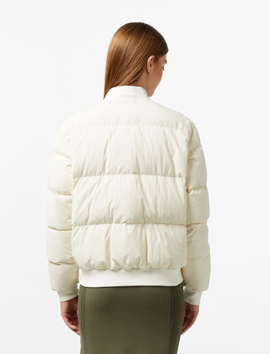 Lacoste Kadın Relaxed Fit Dik Yaka Krem Mont Lacoste Kadın Relaxed Fit Dik Yaka Krem Mont