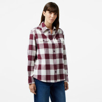 Lacoste Kadın Regular Fit Ekose Bordo Gömlek Lacoste Kadın Regular Fit Ekose Bordo Gömlek