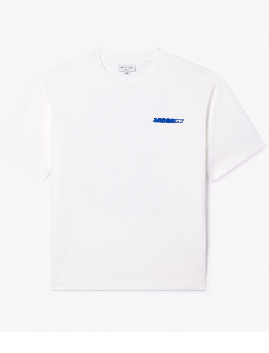 Lacoste Erkek Loose Fit Bisiklet Yaka Baskılı Beyaz T-Shirt Lacoste Erkek Loose Fit Bisiklet Yaka Baskılı Beyaz T-Shirt