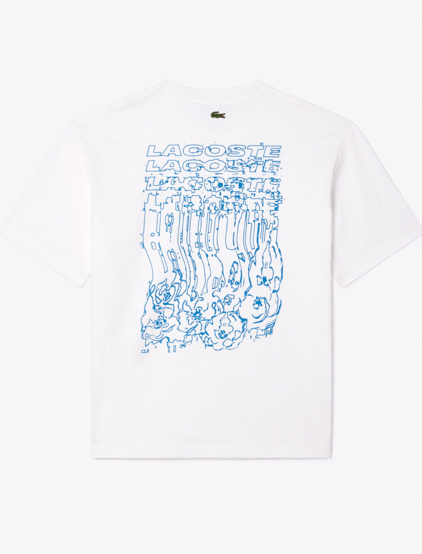 Lacoste Erkek Loose Fit Bisiklet Yaka Baskılı Beyaz T-Shirt Lacoste Erkek Loose Fit Bisiklet Yaka Baskılı Beyaz T-Shirt